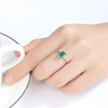 Fashion 925 Sterling Silver Luxury Green Gemstone Engagement Wedding Rings Jewelry Gifts Finger Ring for Women Fine Jewelry