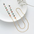 European American Women Blue Eye Beads Glasses Cords and Chains Wireless Earphone Anti-lost Eye Chain Glass Chain