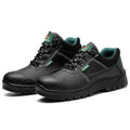 Genuine Leather Steel Toe Mid Cut Labor Safety Boots Men Security Ankle Waterproof Winter Work Boots for Farming
