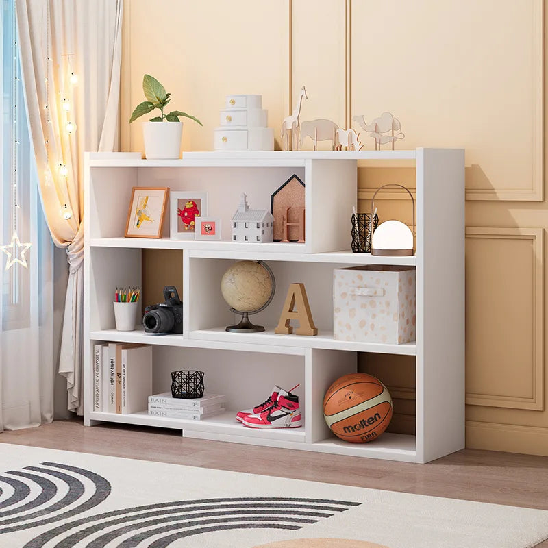 Modern Melamine Board Extendable Floor-standing Bedroom Bookshelves Home Furniture Lockers DIY Adjustable Bookcases Simple