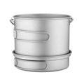 Camping Pots and Pans 1600ml Ultralight Titanium Pot Set Titanium Mug Cup and Fry Pan with Foldable Handle Cooking Pot