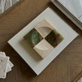 Stonekocc  Natural Marble Square Onyx with Travertine Stone Splicing Tray Jewelry Storage Key Creative Home Decoration Ornament