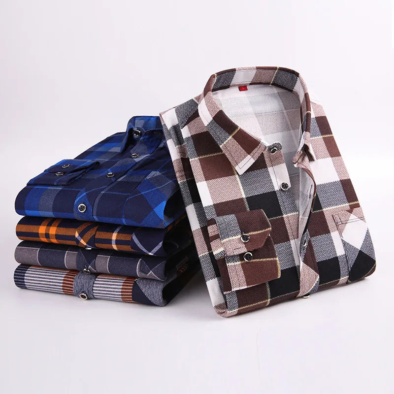 2021 Spring and Autumn New Fashion Men's Shirt Casual Plaid Shirt Wholesale Men's Shirt