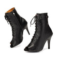 LW513 Black Dance Boots Long Tube Ballroom Latin Dance Shoes
