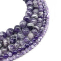 Natural Gemstone Dream Flower Amethyst Chevron Amethyst Round Smooth Beads Gemstone Beads Loose Beads for Jewelry DIy