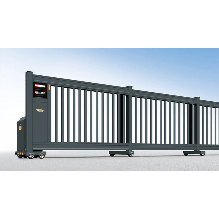 Aluminum Best Automatic Sliding Grey Color Modern House Gate Grill Designs for Main Gate