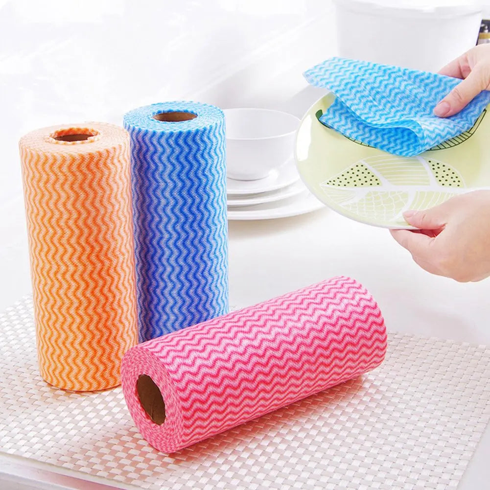Disposable Dish Cloth Tear Away Design Cleaning Efficient Reduce Waste Conveniently Reusable Versatile Use Countertops Bathrooms
