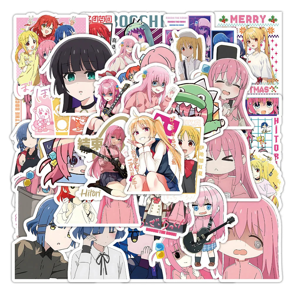 50PCS Inspirational anime cute girl graffiti decals managa Bocchi the rock sticker