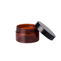 Black Pet Cosmetic Container Jar Plastic Airtight Food Storage Amber Tin Lid Empty 8oz Wide Mouth 8oz with Gold Free Samples Lg