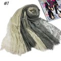 Wholesale Customized Gradient Color Lace Cotton Hijab Scarf Muslim Hijab Hot Selling Scarf Cotton Hijab