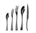 Wholesale 5 Pack Black Custom Logo Wedding Favor Stainless Steel Black Cutlery Set