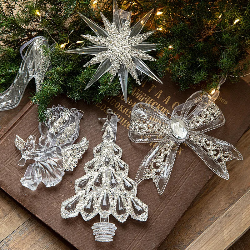 Christmas Tree Decoration Crystal Hanging Ornaments Snowflake Elk ChristmasTree Pendant