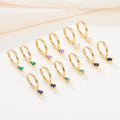Hot Sale 925 Sterling Silver Gold Plating Claw Setting Round Zircon Drop Earring for Women Wholesale