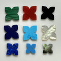 HQ Gems Robert Shape 22x22x2mm Mother of Pearl White Shell Big Size Four Leaf Clover Stone
