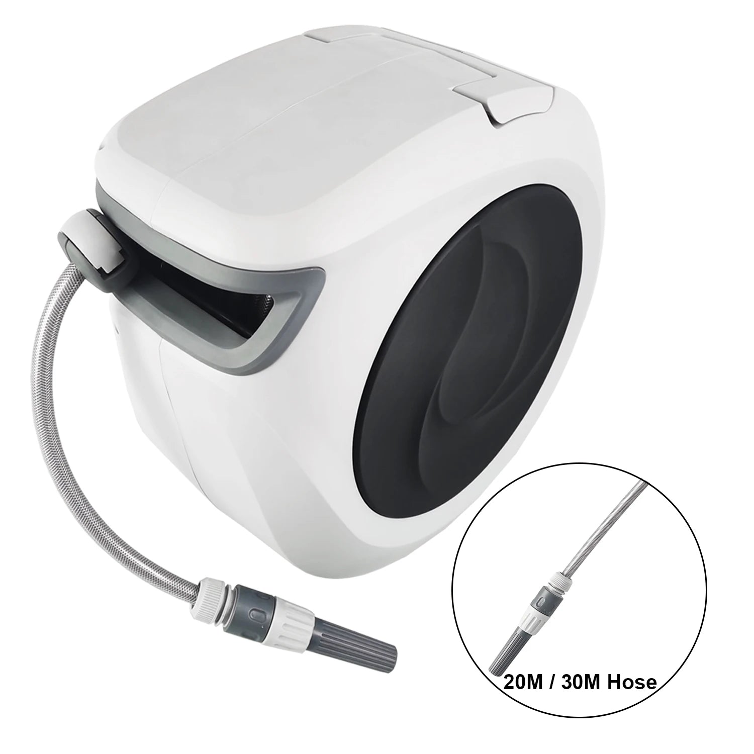 Vertak 20m 30m Automatic Retractable Hose Reel Holder Pressure Washer Wall Mount Auto Rewind Garden Water Hose Reel
