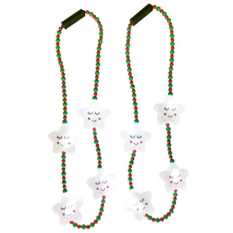 OEM Customized Summer Mardi Gras Flashing Starfish LED Bead Necklace