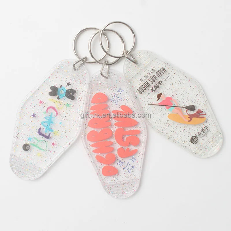 Custom Plastic Keychain ABS Motel Keychains Key Tags