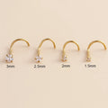 2023 Fashion New Stainless Steel 18K Gold Plated Texture Light Luxury Perforated Zircon Nose Ring Spot Wholesale