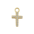 1000S Fine Jewelry 14K Gold Jewelry Findings & Components Cross Charms with Moissanite for Rings Bracelets Necklaces DIY mm