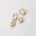Trendy Earring 18K Gold Plated Pearl Oval U Huggie Earrings for Women Stainless Steel Earrings Wholesale