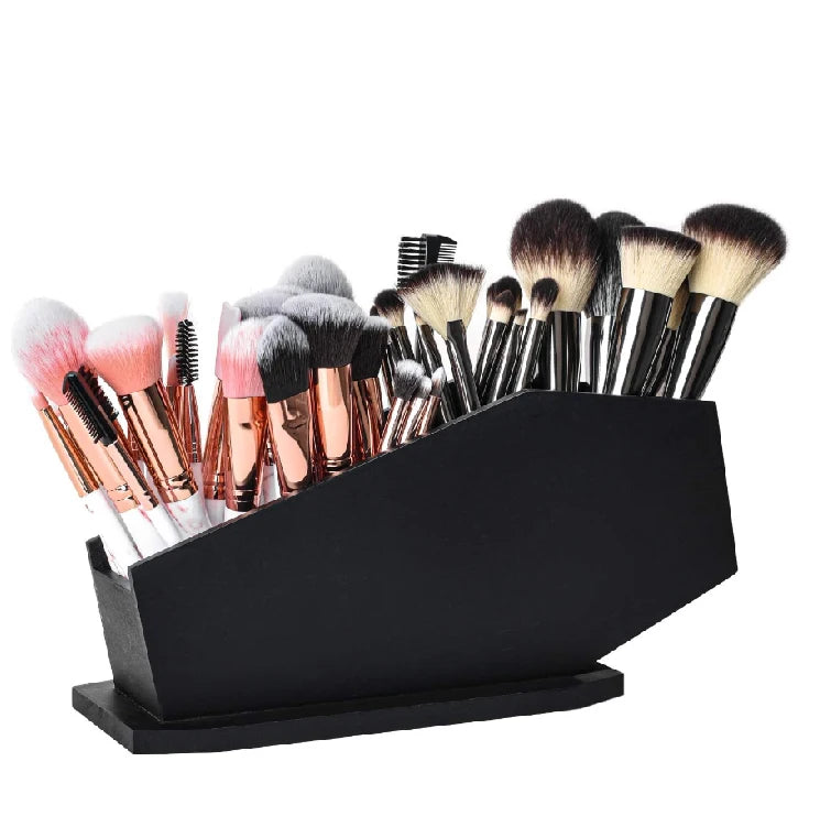 Spooky Decor Gothic Desk Organizer Wooden Coffin Pen Holder Coffin Brush Holder