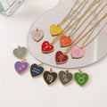 GT Hot Selling Zodiac Heart Necklace Stainless Steel 18K Gold Colorful Heart Charm Fashion Necklace for Women