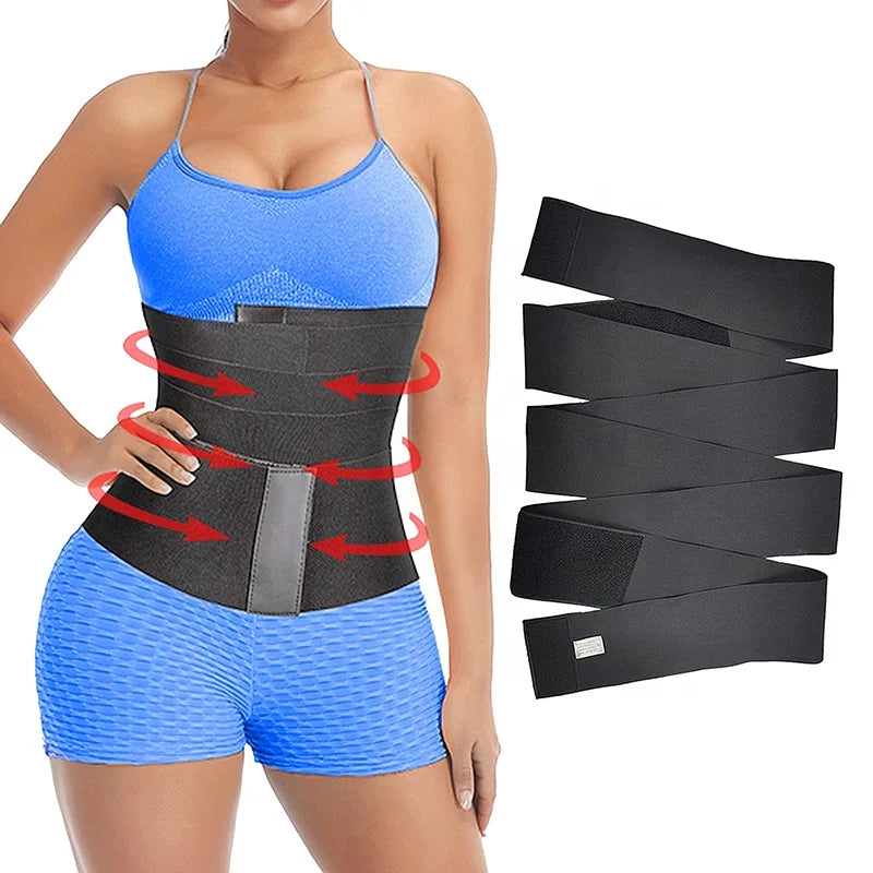 Waist Wrap With Loop Wrap Waist Trainer Tape 4m Tummy Wrap Waist Trimmer Snatch up Bandage