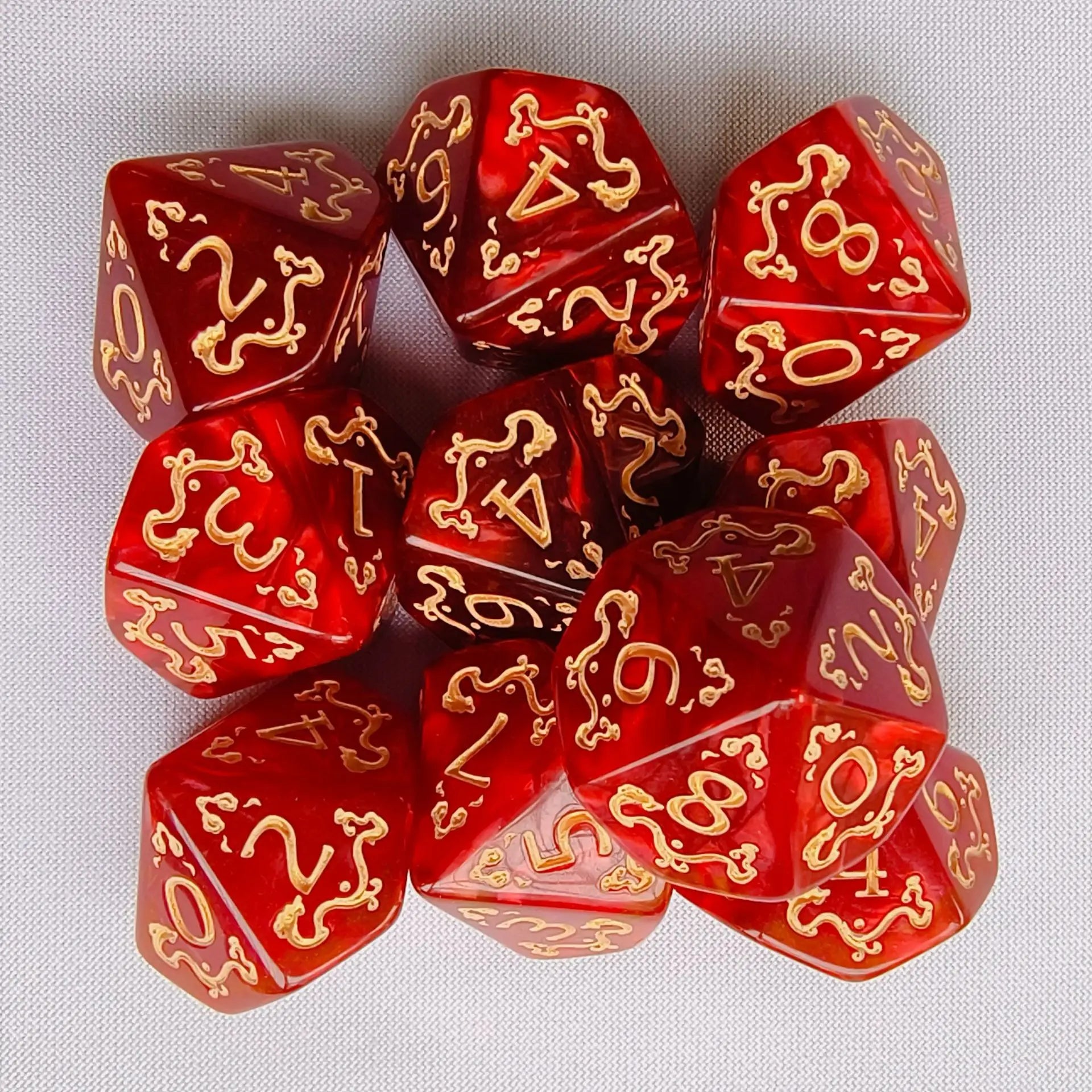 Custom 16mm 10-Sided D10 Dice Wholesale Acrylic Polyhedral Dice for RPG Games Retro Colorful Bulk Set