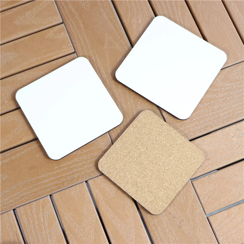 MDFSUB Modern Eco-Friendly Custom Sublimation Coasters 90x90mm Square 4mm Thick Wooden MDF Protective Film