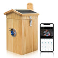 Nanxin Pine Wood Bird Nest Smart Al 11000+ Kinds Bird Camera Cage with Double Solar Panel Waterproof Smart Bird House