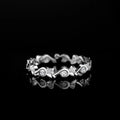Factory Wholesale Fashion Design Diamond Flower Shape Moissanite Women Simple Finger Stackable Ring 925 Sterling Silver for Girl