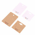 Handmade with love White and Brown Kraft Paper Card Holder for Earring Necklace Bracelet Jewelry Packaging Display Package Cards
