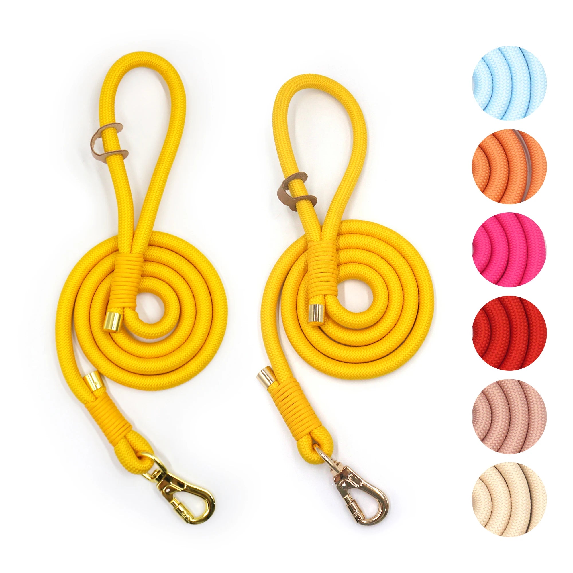 Esty Gift Set 2024 for Dog Luxury Pet Leash Shinny Gold Pet Rope Leash Classic Polyester Leash for Pets Dog Led Long Gold Buckle
