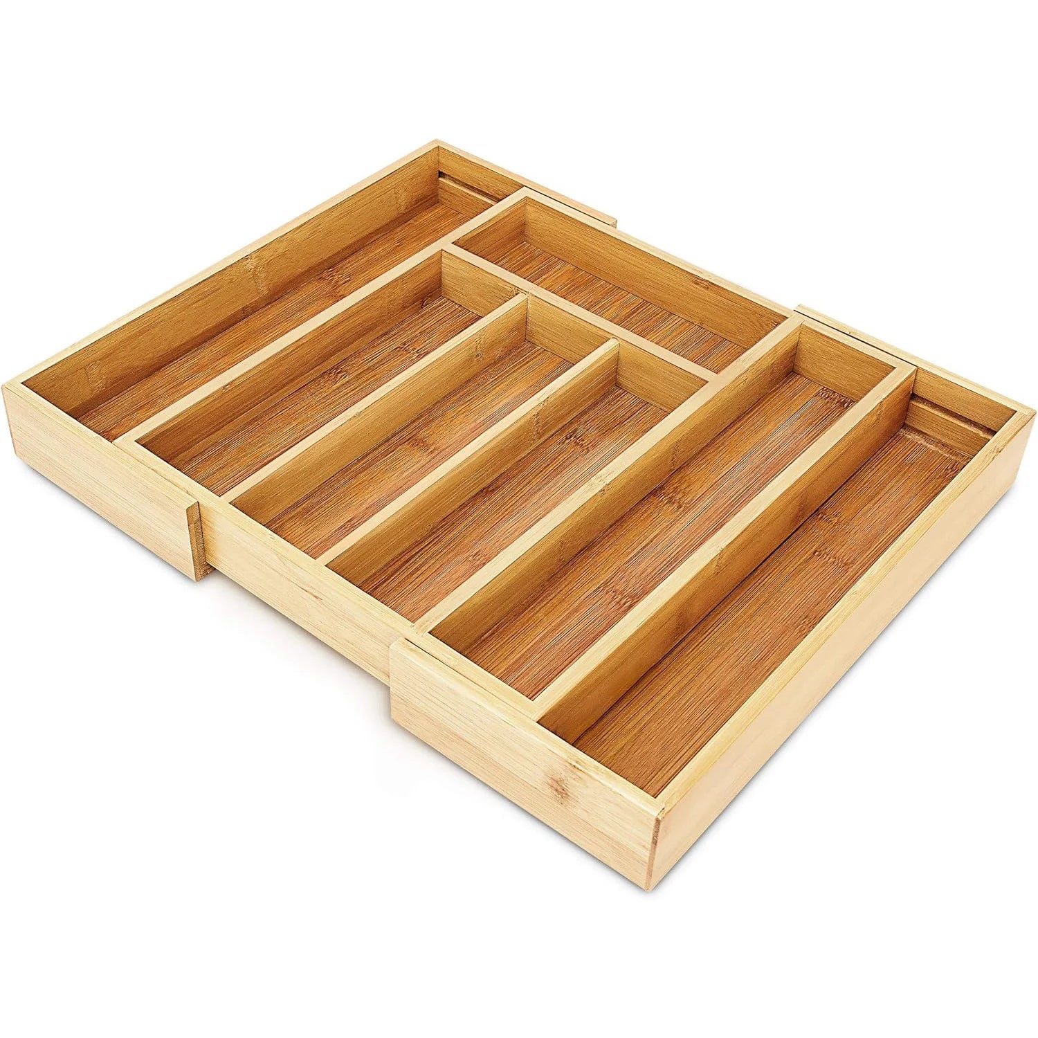 Bamboo Compartment Storage Box Is Used for Kitchen Drawers and Tableware Storage Household Storage and Finishing Supplies