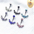 New Stainless Steel Silver Plated Inset Crystal Rhinestone Navel Ring Exquisite Fashion Belly Ring Body Jewelry Wholesale