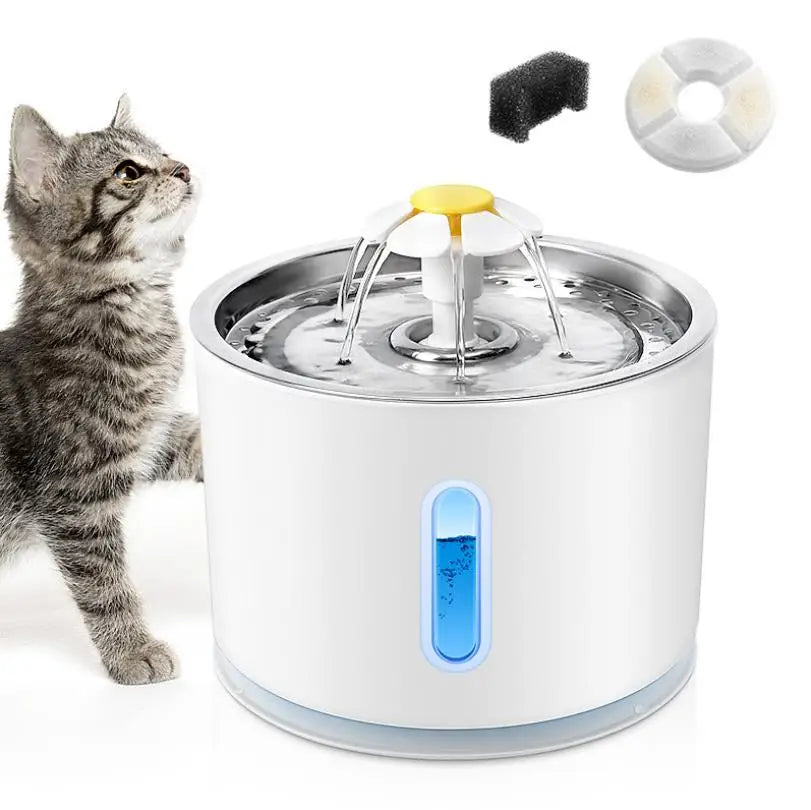 Pet Products 2022 Ultra-Quiet Auto Shut-Off Pump Water Drinking Feeder LED Indicator Light Automatic Pet Water Fountain