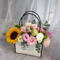 Waterproof Eco Friendly Foldable  Paper Flower Box Design With Handle