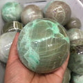 Wholesale Polished Gemstone Balls Natural Green Moonstone Quartz Crystal Sphere for Feng Shui Decoration