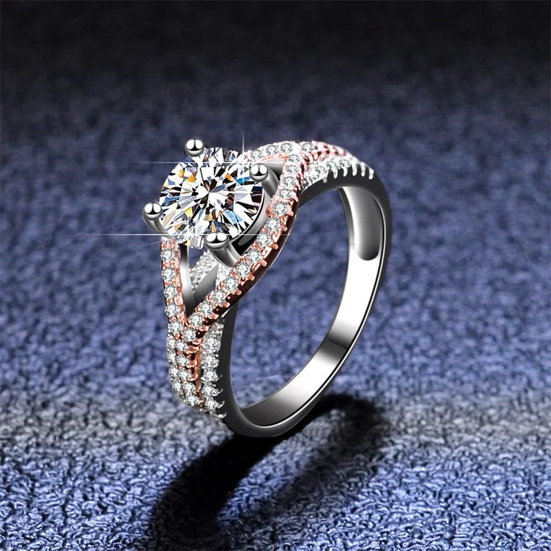 Fengzuan Lab Grown Moissanite Engagement Ring 2ct 8mm Gra Diamond Silver925 Gold Plated Classic Anniversary Wedding Men's