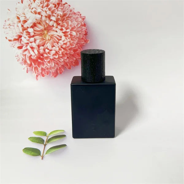 Wholesale Popular Competitive Rectangular Square Brick Shape Classic Spray square Painting 30ml Black Perfume Glass Bottle