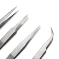 Anti Static Stainless Steel Tweezers Bird's Nest Hair Raising Clip Elbow Small Tweezers Maintenance Tool Set Wholesale Tweezers