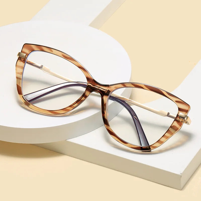Trendy Versatile Multi-color Cat Eye TR90 Anti Blue Light Glasses for Women With Spring Hinge