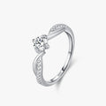Ailmay Shining 925 Sterling Silver 1CT Clear CZ Wedding Finger Ring for Women Classic Luxury Engagement Accessories Jewelry Gift