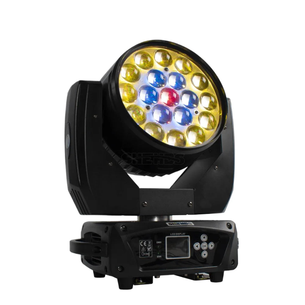 SHEHDS Beam Wash 19x15W RGBW 4 in 1 Zoom LED Moving Head Dj Disco Stage Party Lights