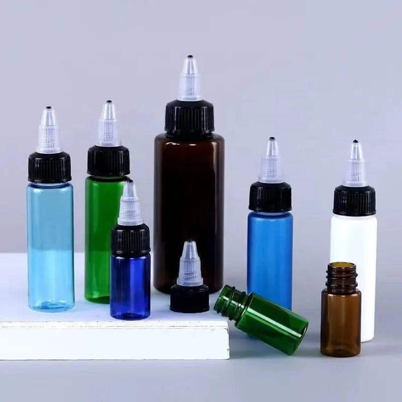 Free Sample 10ml-30ml PET Plastic Squeeze Bottles Light-Resistant Amber Black for Nail Oil Glue Blush False Eyelashes Low MOQ