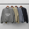 Wholesale Custom Logo Printed Embroidered Sweatshirt Cotton Crewneck Pullover Blank Plain Men's Hoodies Sweatshirt
