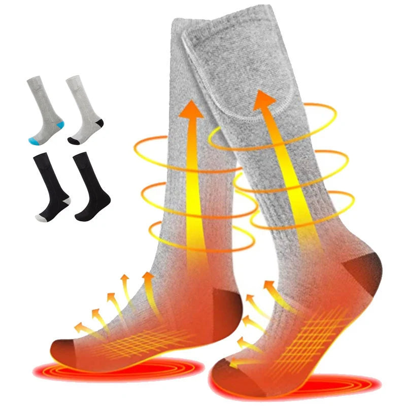 Electric Heated Socks Rechargeable Battery Powered Winter Warm Casual Thick Unisex