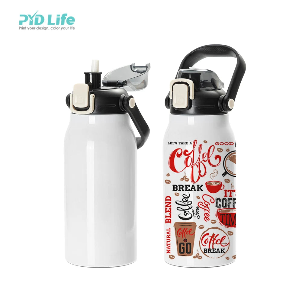 PYD Life 44oz Camping Bottle Sublimation Custom Design Vacuum Insulation Stainless Steel Water Bottle With Lid