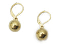Stainless Steel Ball Shaped Gold Huggie Pendant Earrings Women