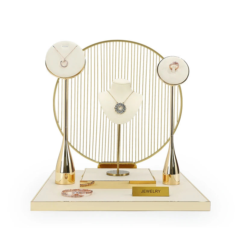 SUNDO Beige Metal Earrings Display Stand Jewelry Earrings Stand Holder Displayer Jewelry Store